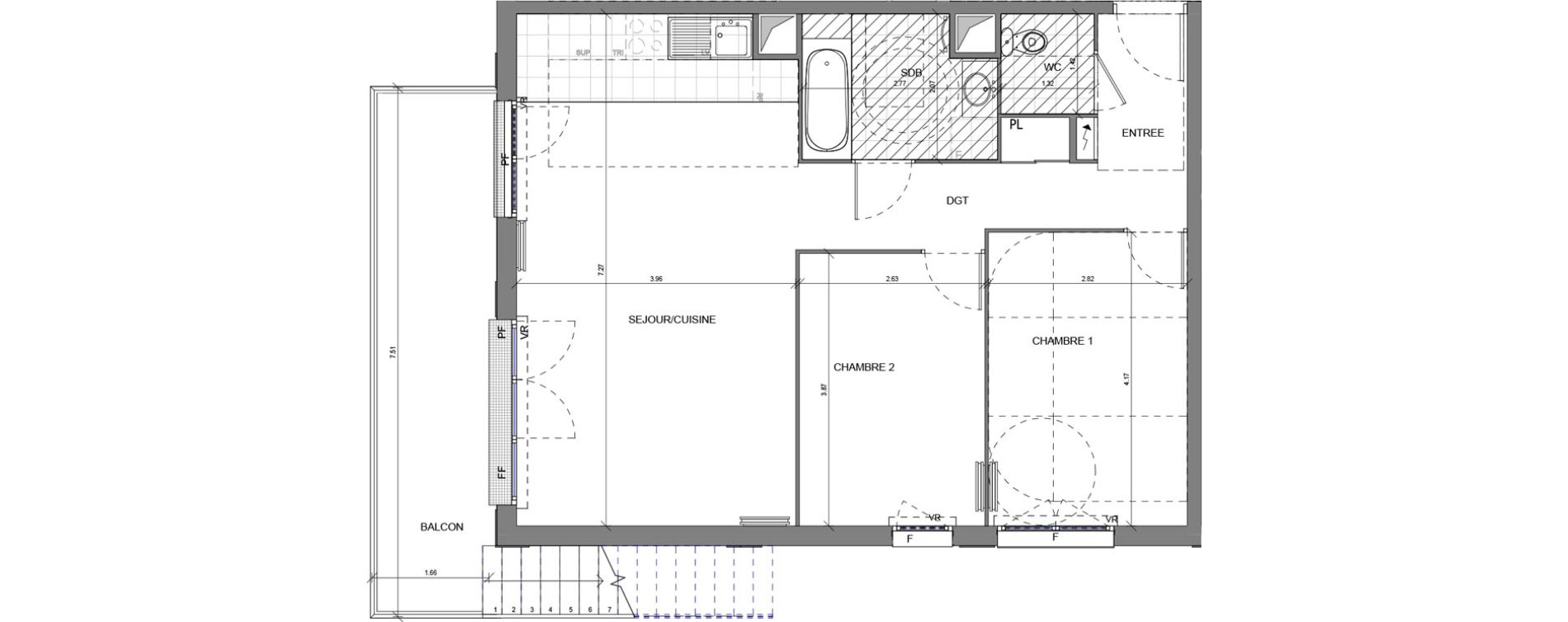 Appartement T3 de 66,86 m2 &agrave; Massy Vilgenis