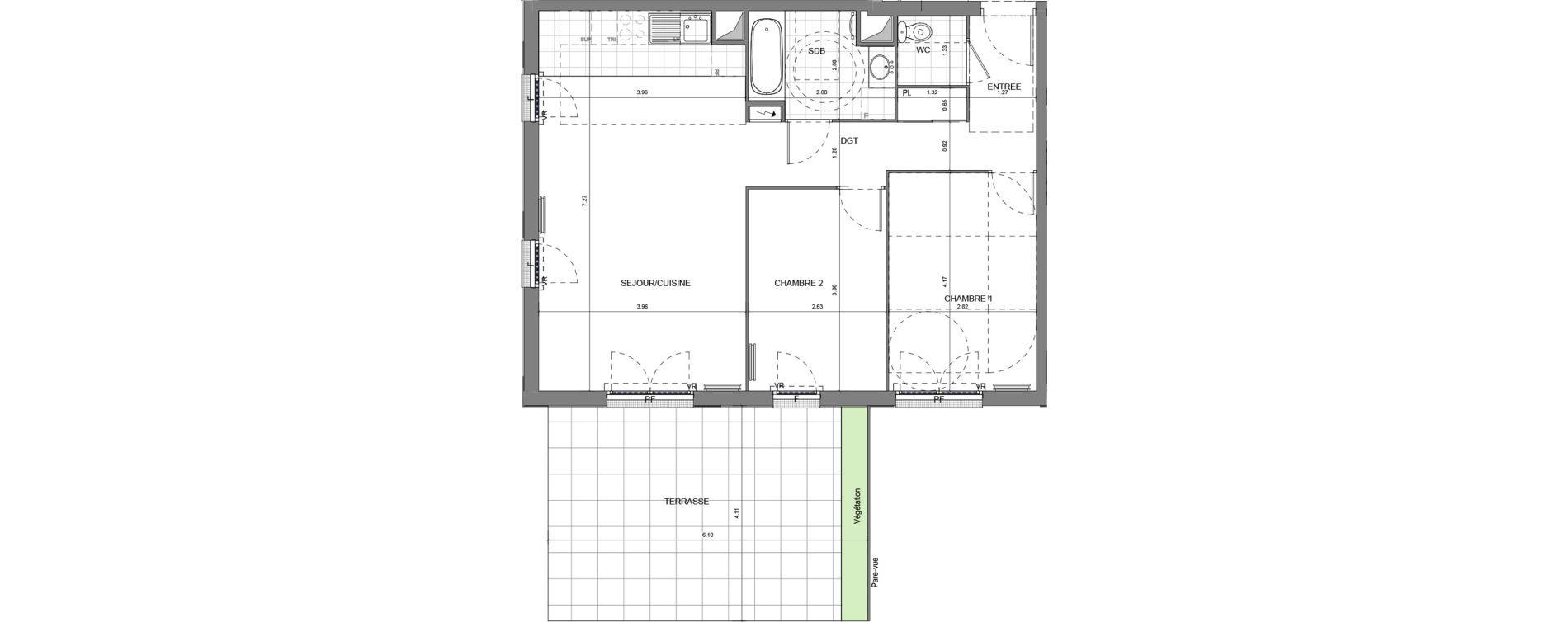 Appartement T3 de 66,49 m2 &agrave; Massy Vilgenis