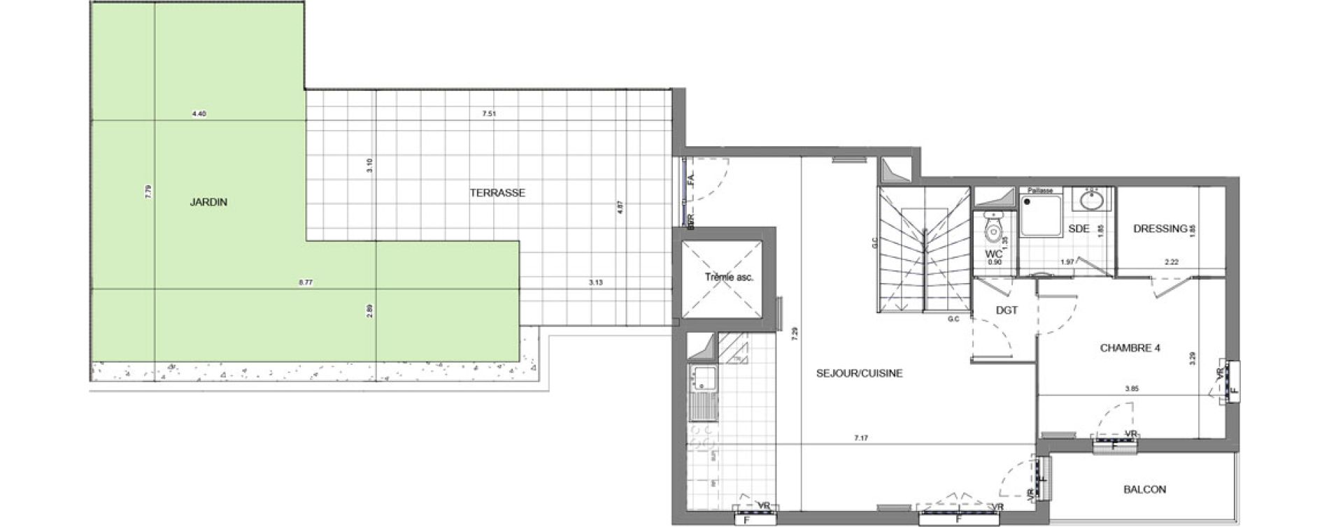 Duplex T5 de 124,13 m2 &agrave; Massy Vilgenis