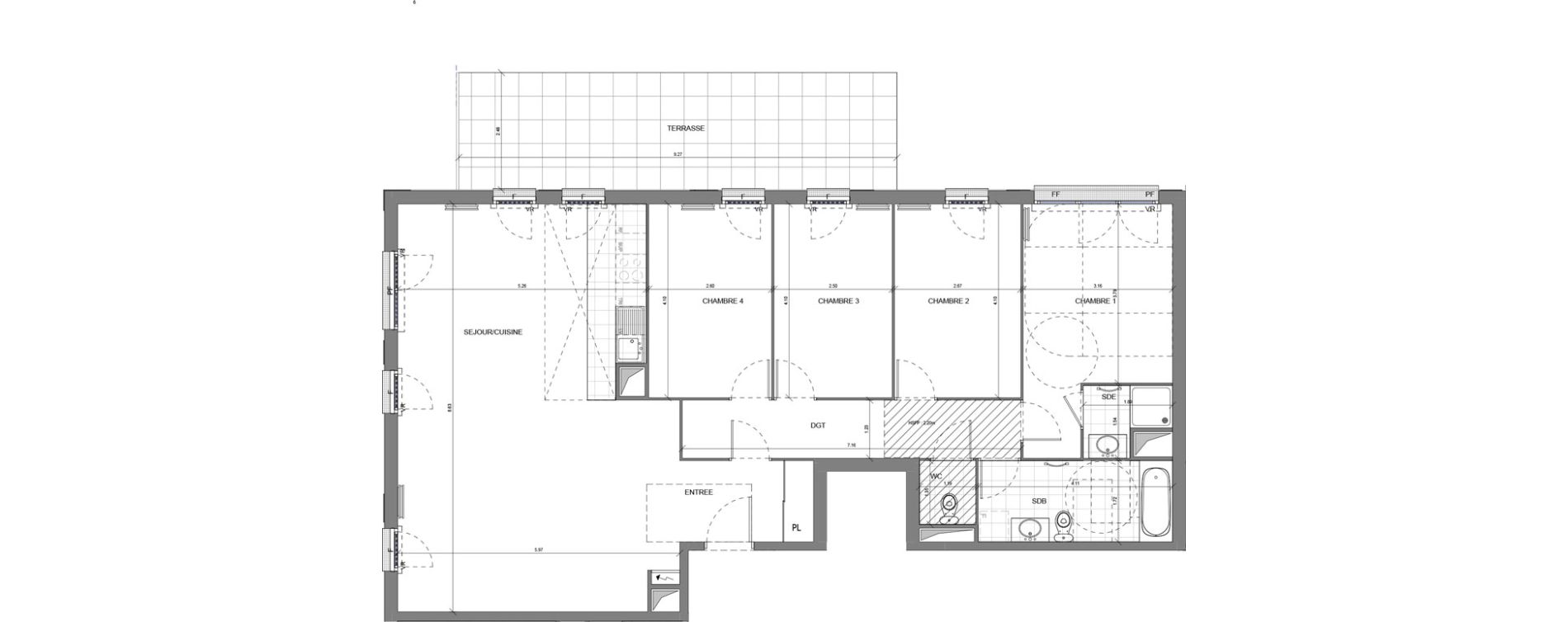 Appartement T5 de 117,95 m2 &agrave; Massy Vilgenis