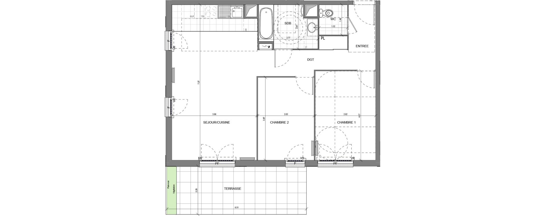 Appartement T3 de 66,83 m2 &agrave; Massy Vilgenis