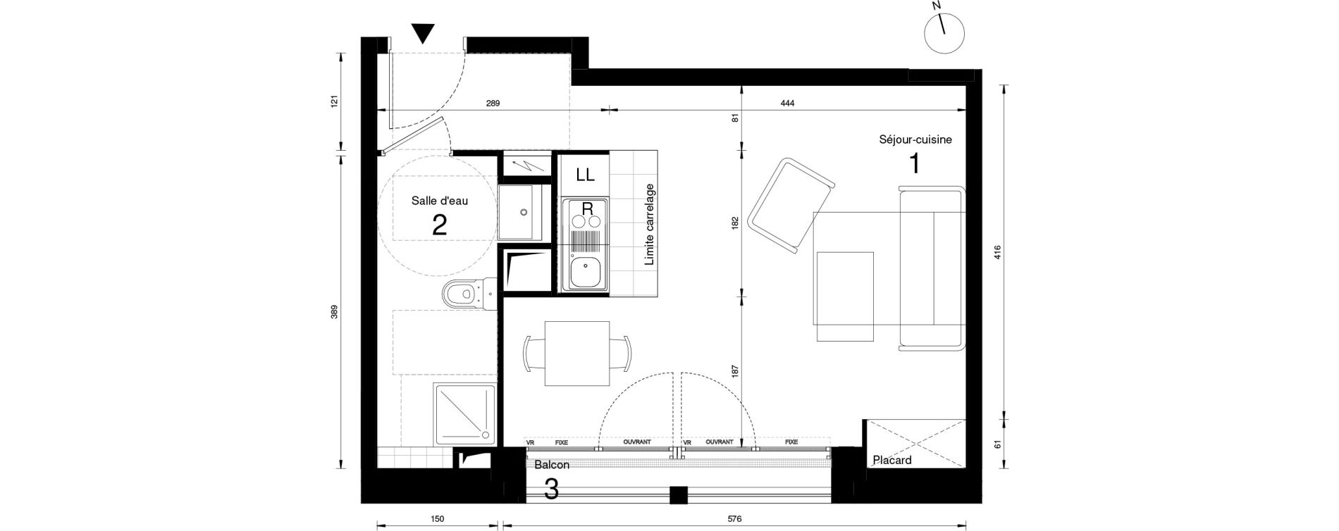 Appartement T1 de 33,33 m2 &agrave; Massy Opera