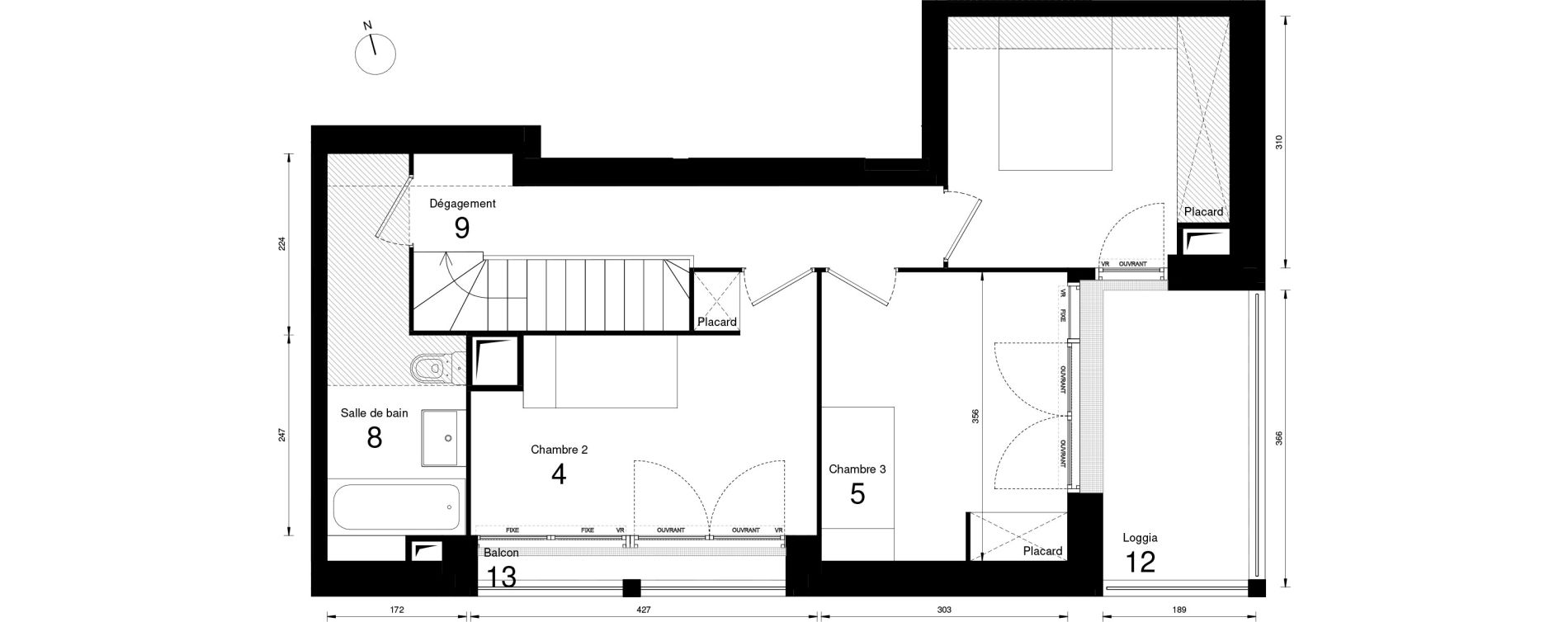 Duplex T5 de 95,91 m2 &agrave; Massy Opera