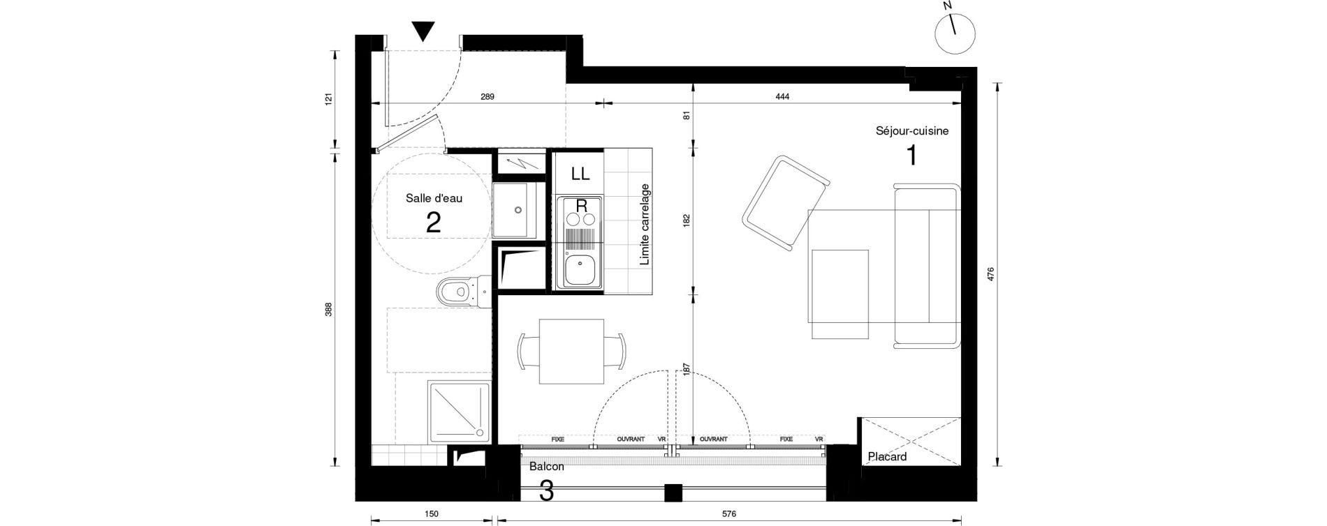 Appartement T1 de 33,27 m2 &agrave; Massy Opera