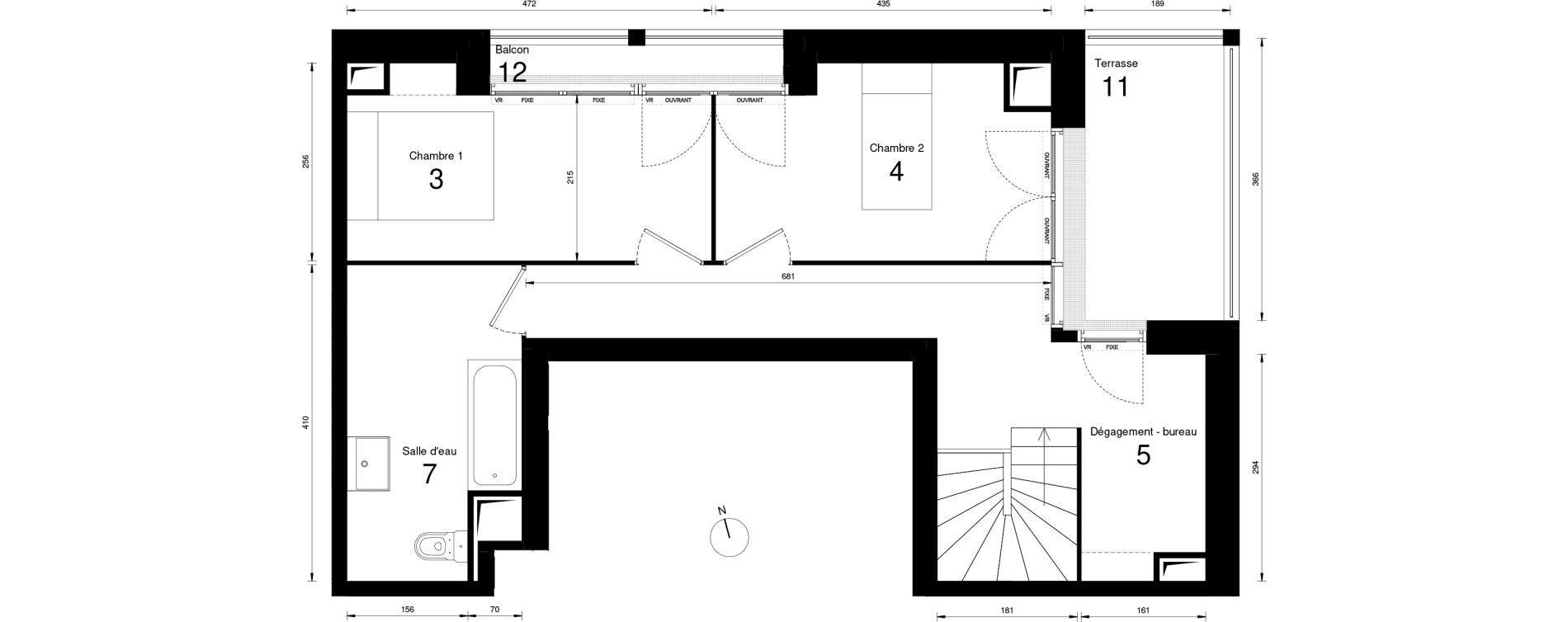 Duplex T4 de 86,18 m2 &agrave; Massy Opera