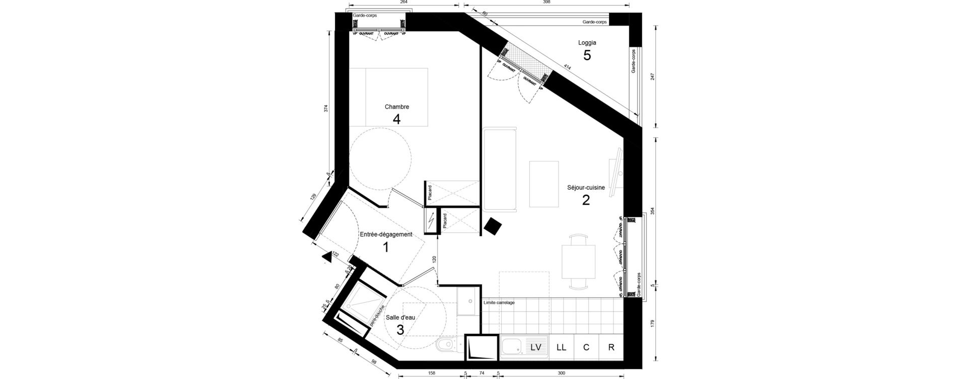 Appartement T2 de 45,53 m2 &agrave; Massy Opera