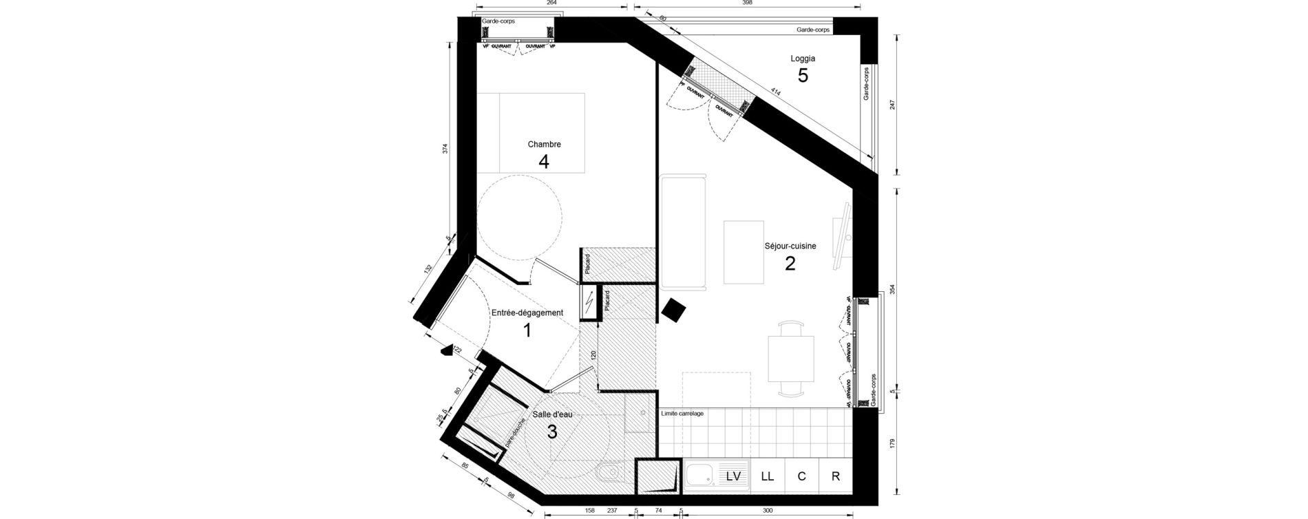 Appartement T2 de 45,53 m2 &agrave; Massy Opera
