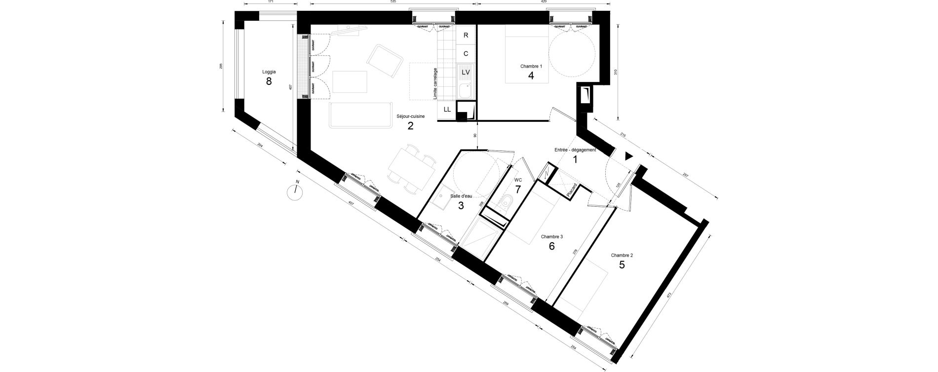 Appartement T4 de 73,82 m2 &agrave; Massy Opera