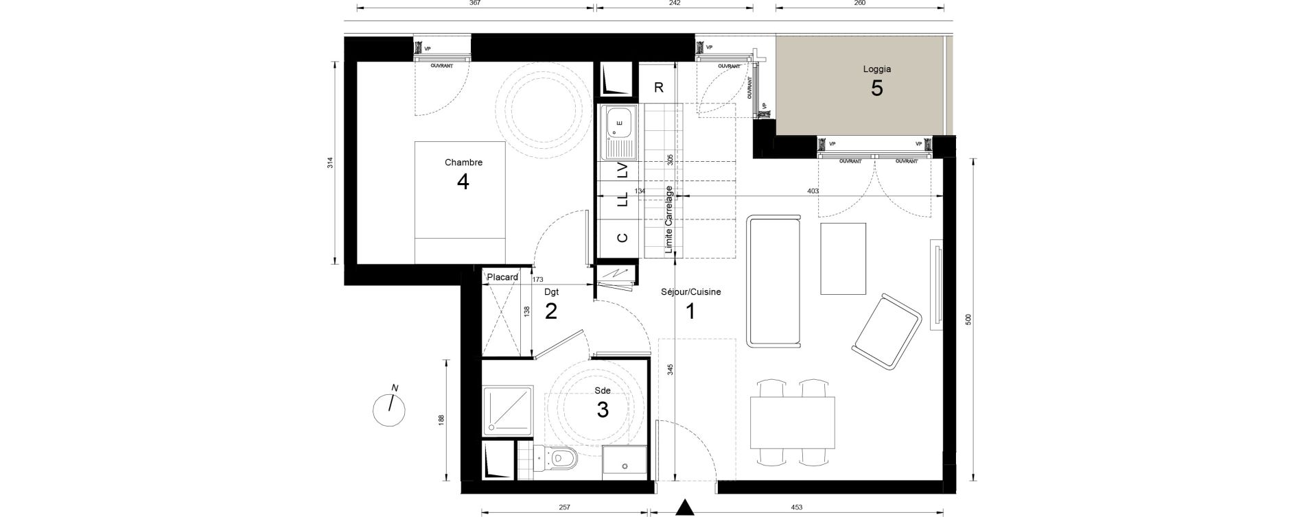Appartement T2 de 46,54 m2 &agrave; Massy Opera
