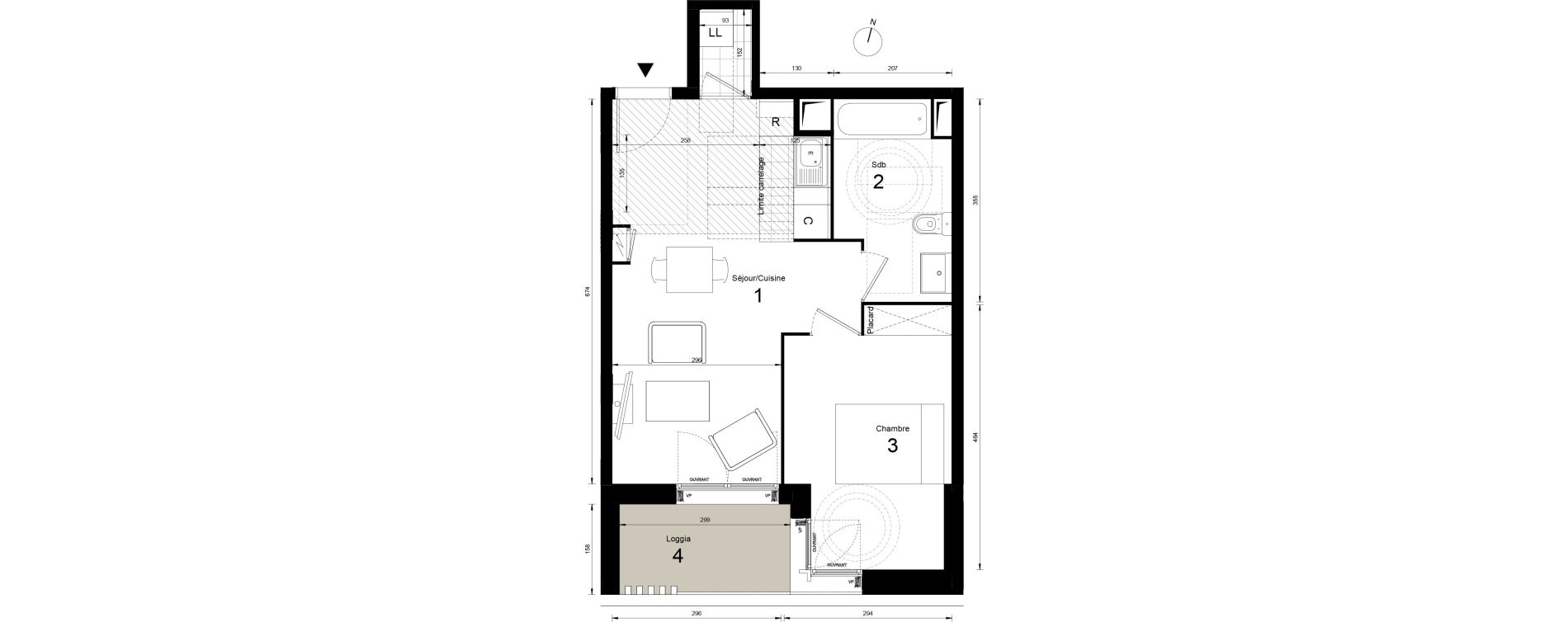 Appartement T2 de 43,59 m2 &agrave; Massy Opera