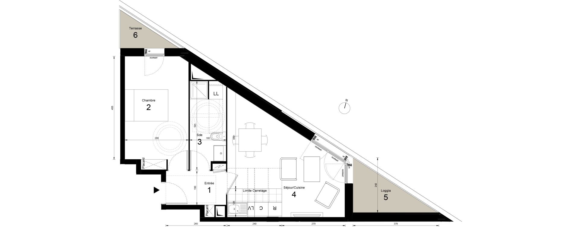 Appartement T2 de 44,67 m2 &agrave; Massy Opera