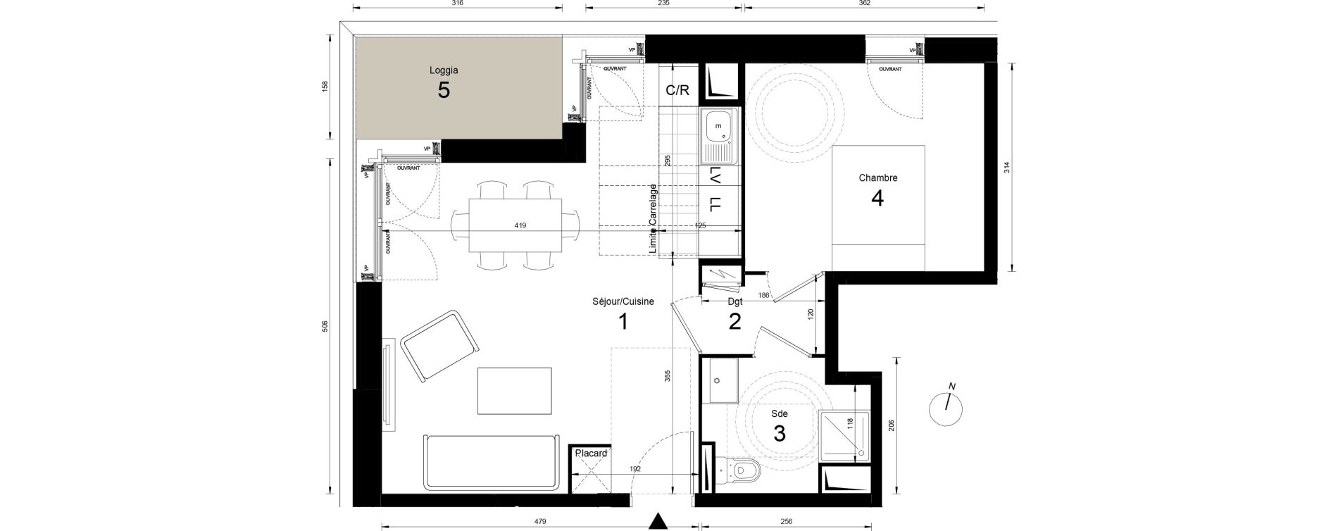 Appartement T2 de 45,84 m2 &agrave; Massy Opera