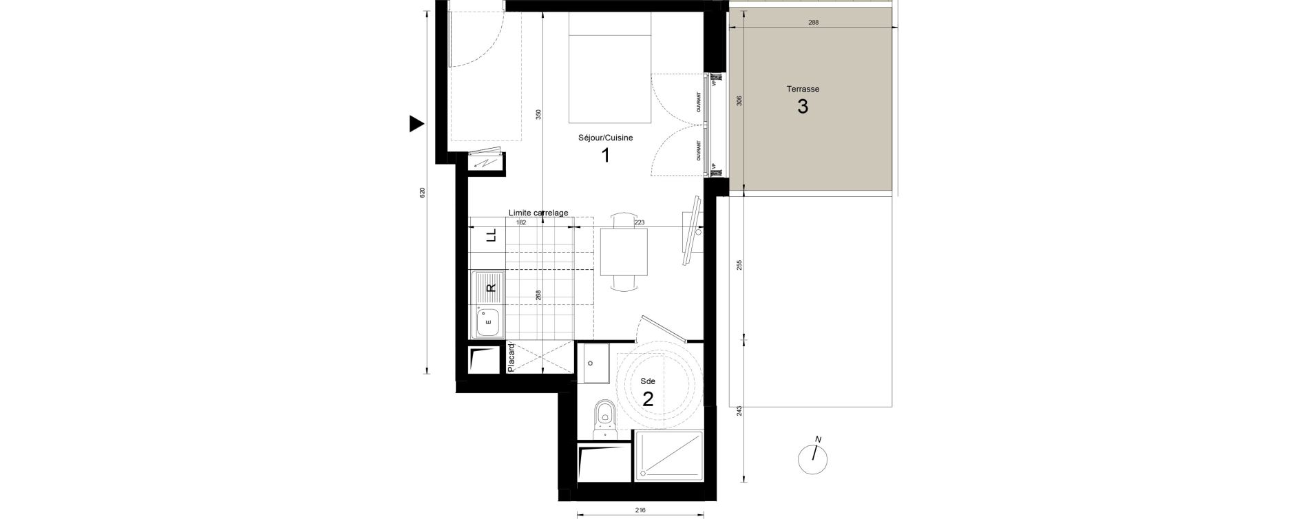 Appartement T1 de 28,27 m2 &agrave; Massy Opera