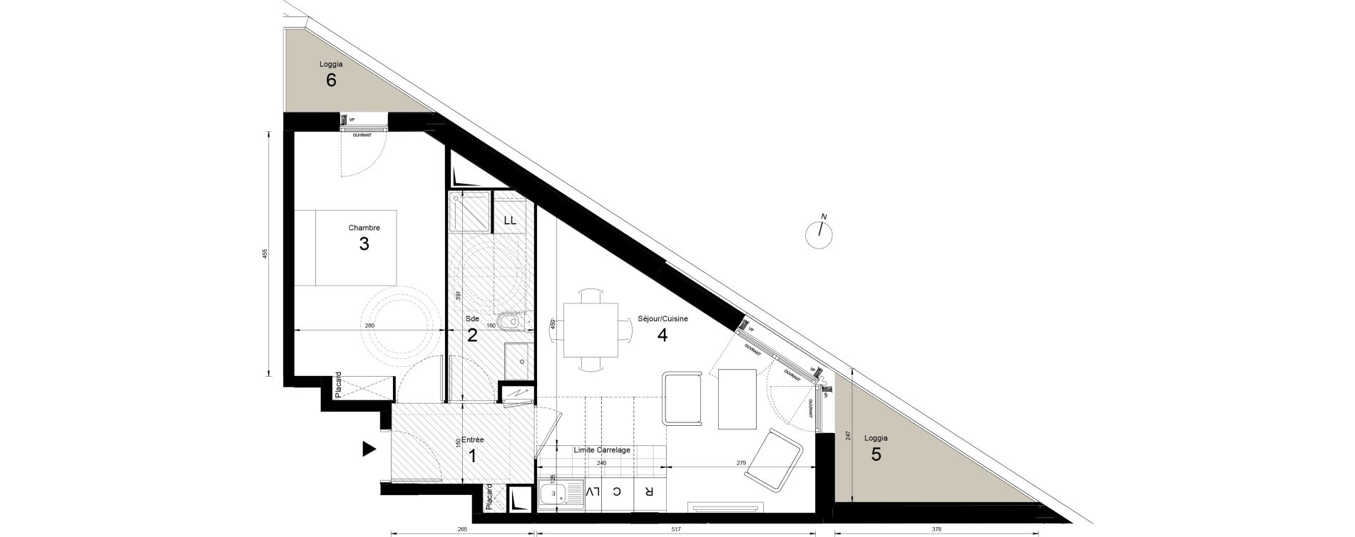 Appartement T2 de 44,70 m2 &agrave; Massy Opera