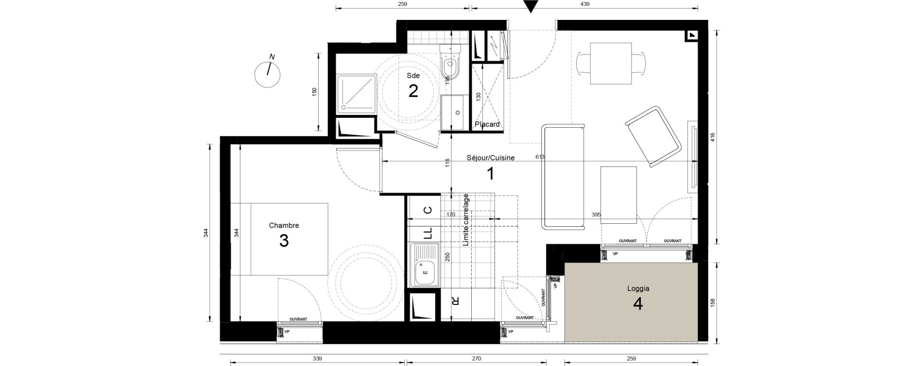 Appartement T2 de 40,06 m2 &agrave; Massy Opera