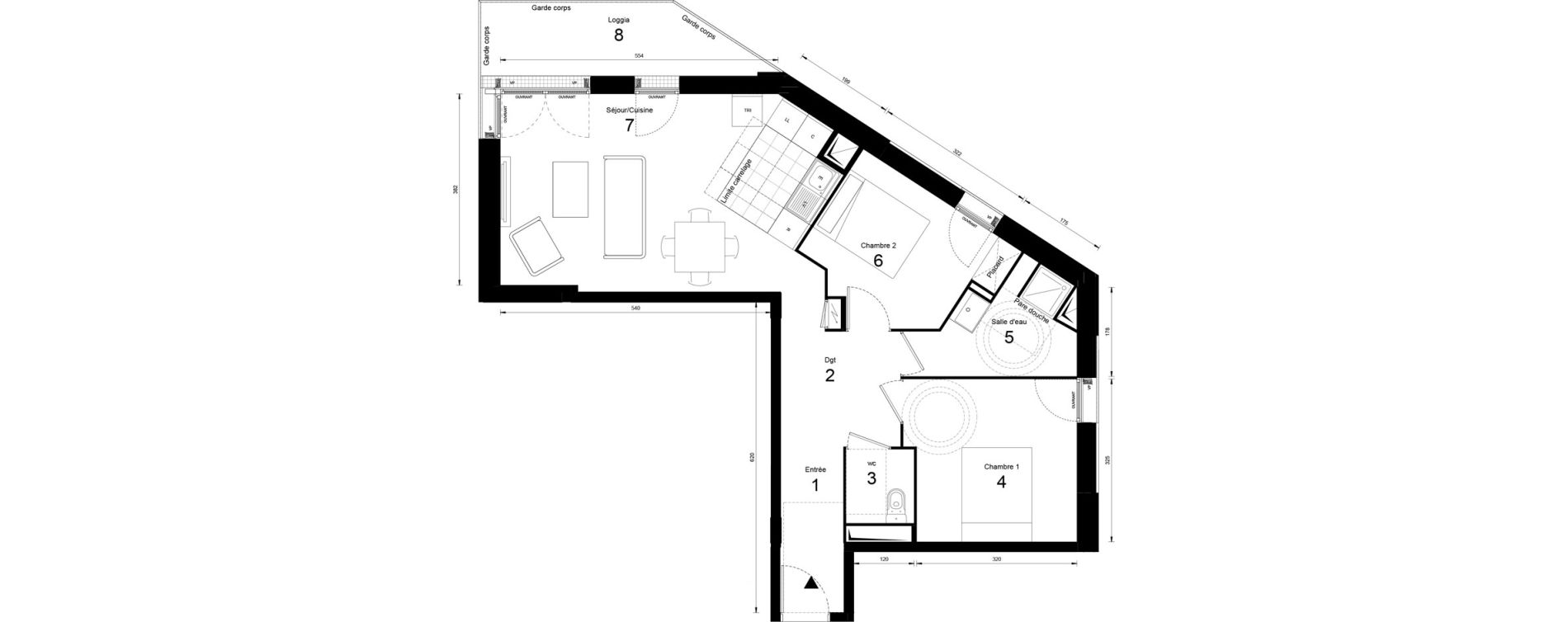 Appartement T3 de 62,77 m2 &agrave; Massy Opera
