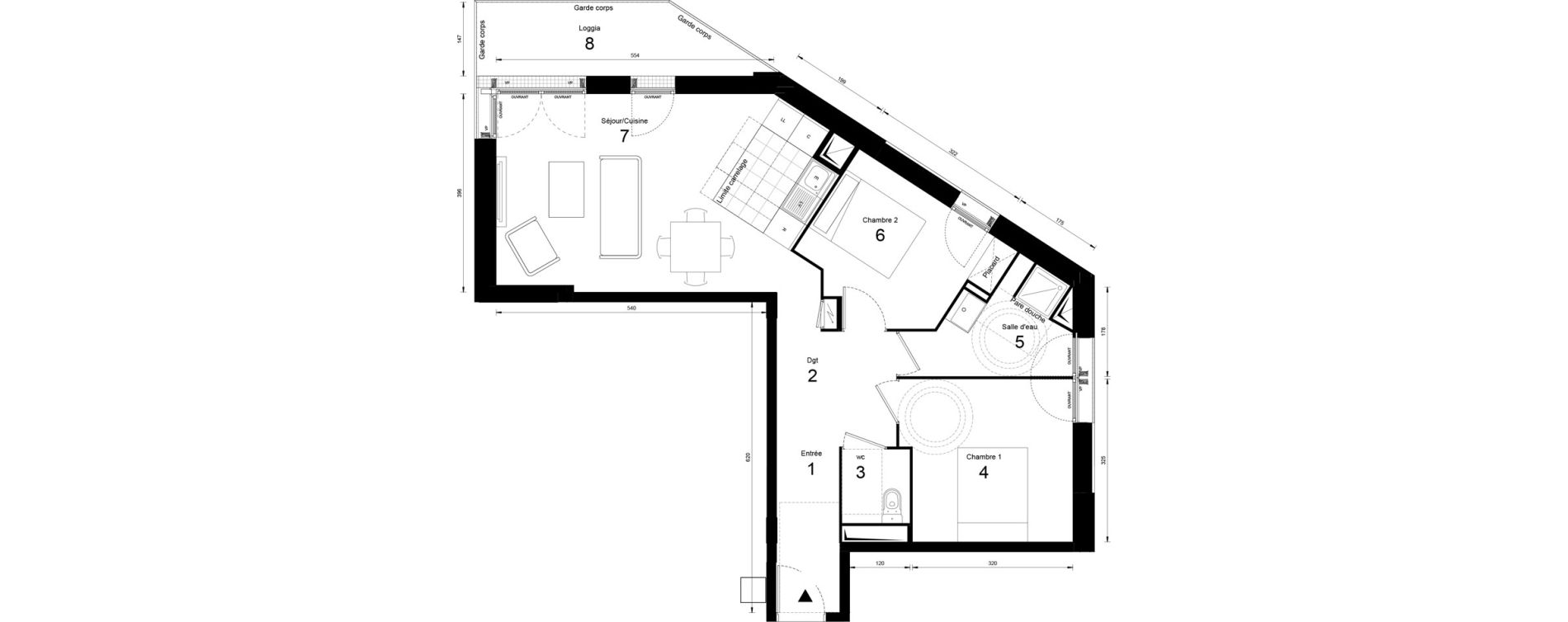Appartement T3 de 62,76 m2 &agrave; Massy Opera