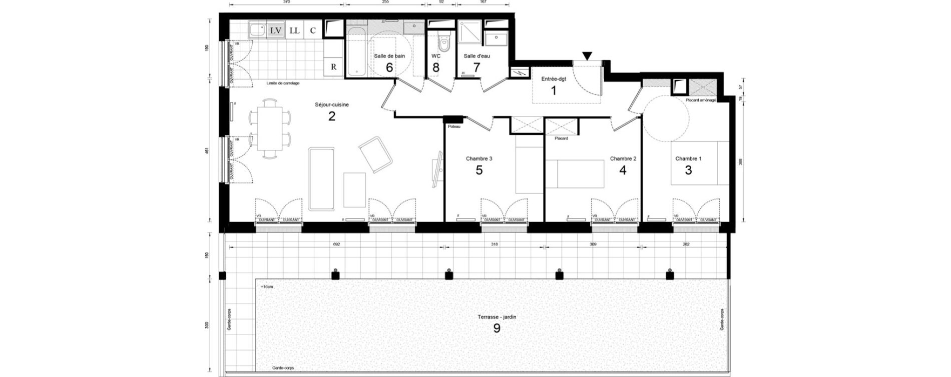 Appartement T4 de 89,59 m2 &agrave; Massy Opera