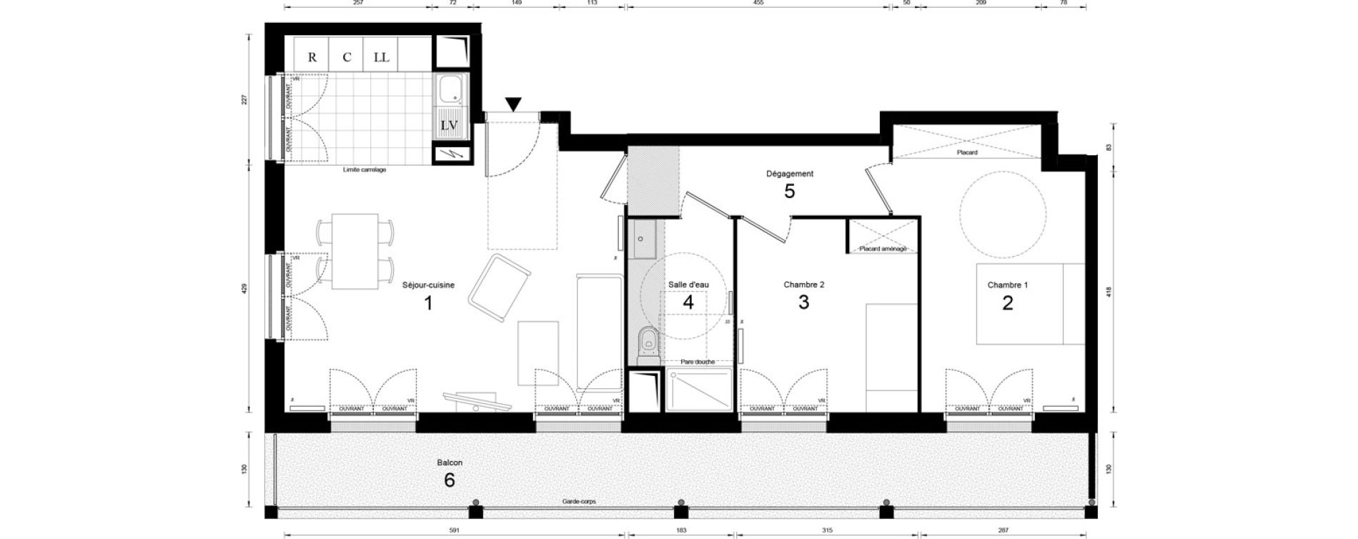 Appartement T3 de 69,74 m2 &agrave; Massy Opera