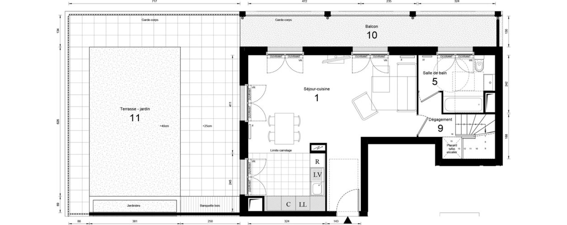 Duplex T4 de 94,68 m2 &agrave; Massy Opera