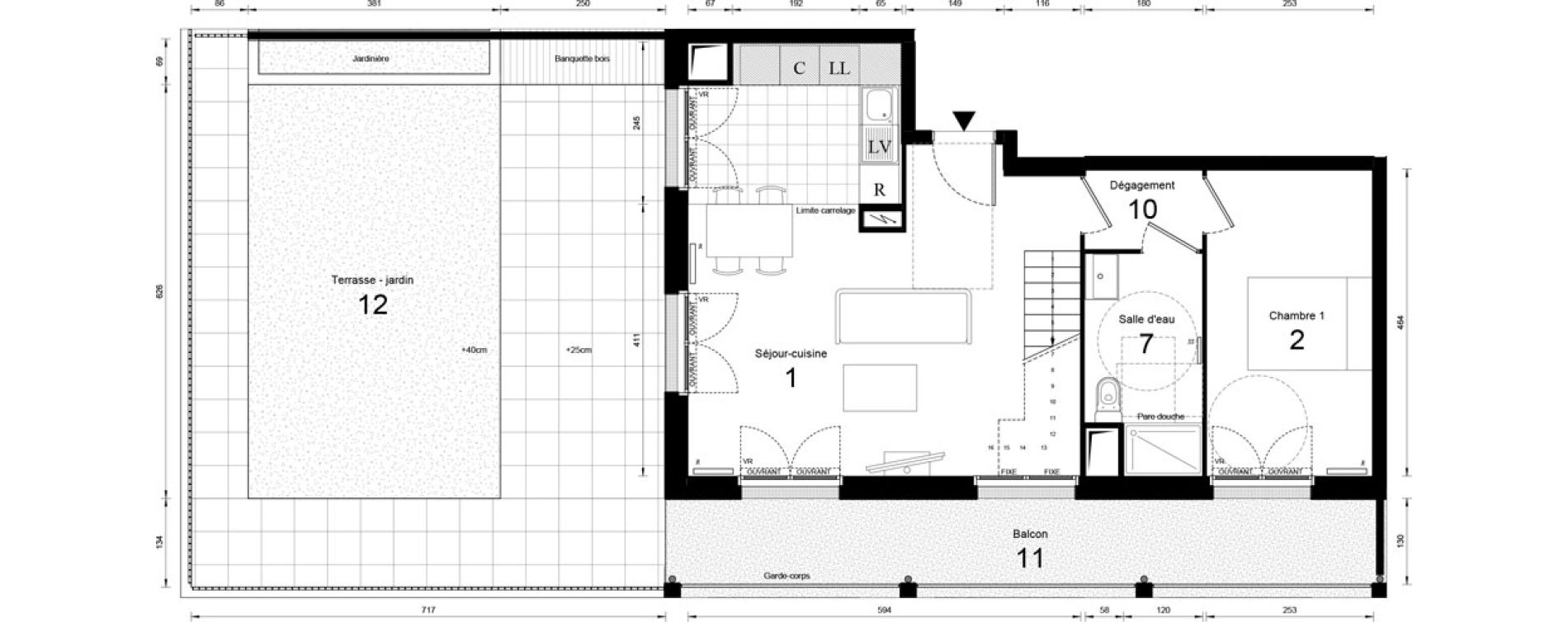 Duplex T5 de 101,78 m2 &agrave; Massy Opera