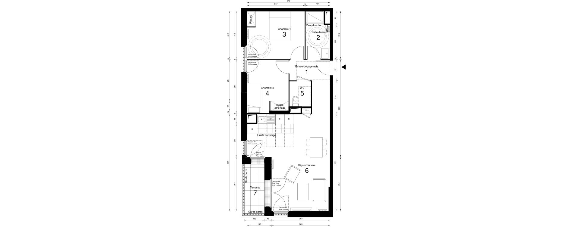 Appartement T3 de 62,46 m2 &agrave; Massy Opera