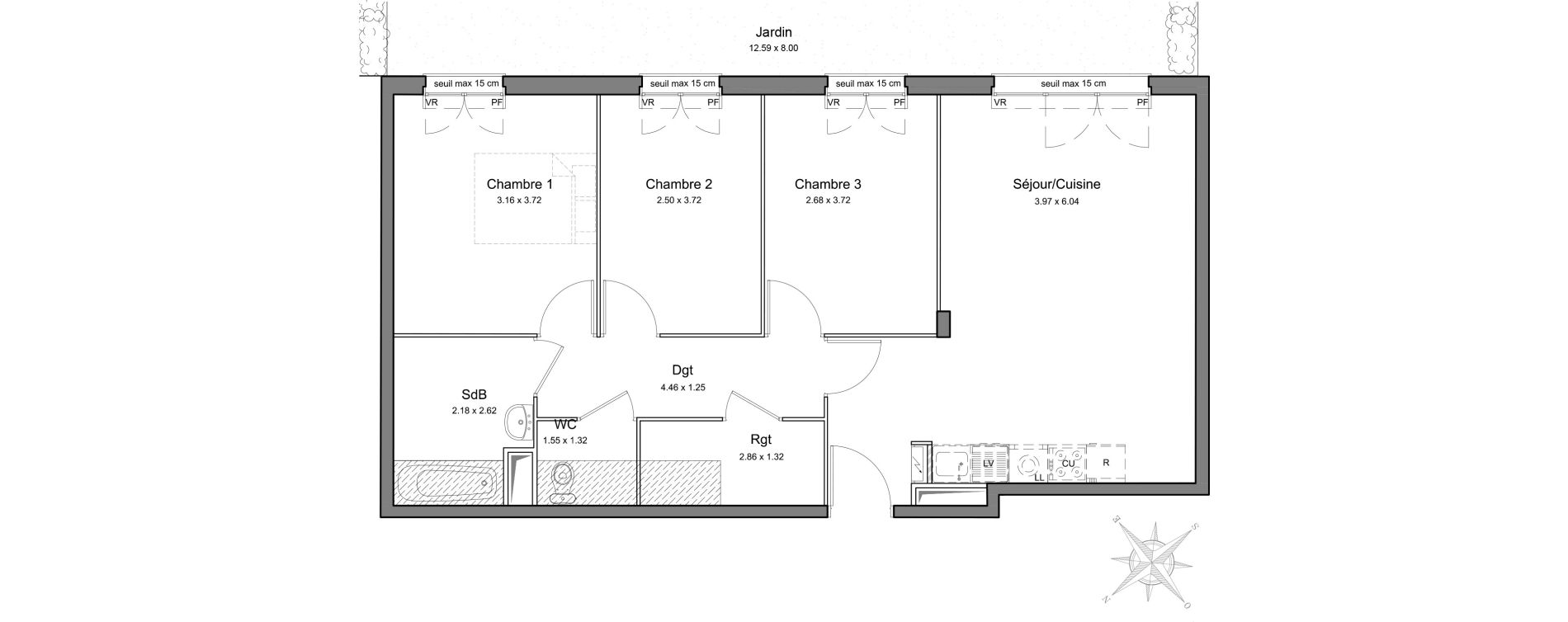 Appartement T4 de 75,85 m2 &agrave; Mennecy Centre