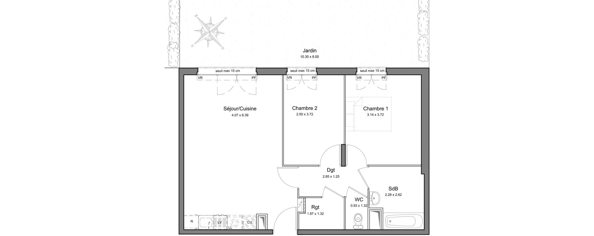 Appartement T3 de 60,80 m2 &agrave; Mennecy Centre