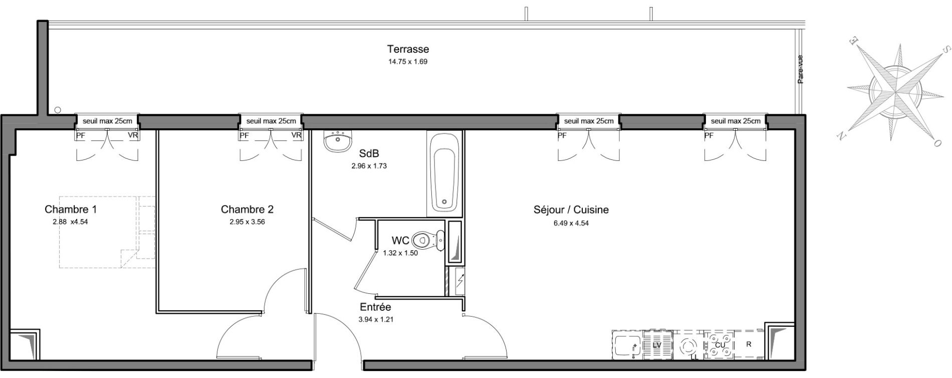 Appartement T3 de 67,54 m2 &agrave; Mennecy Centre