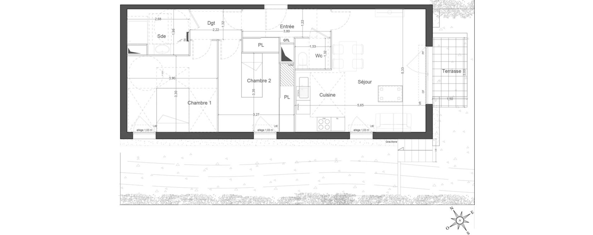 Appartement T3 de 65,49 m2 &agrave; Mennecy Centre