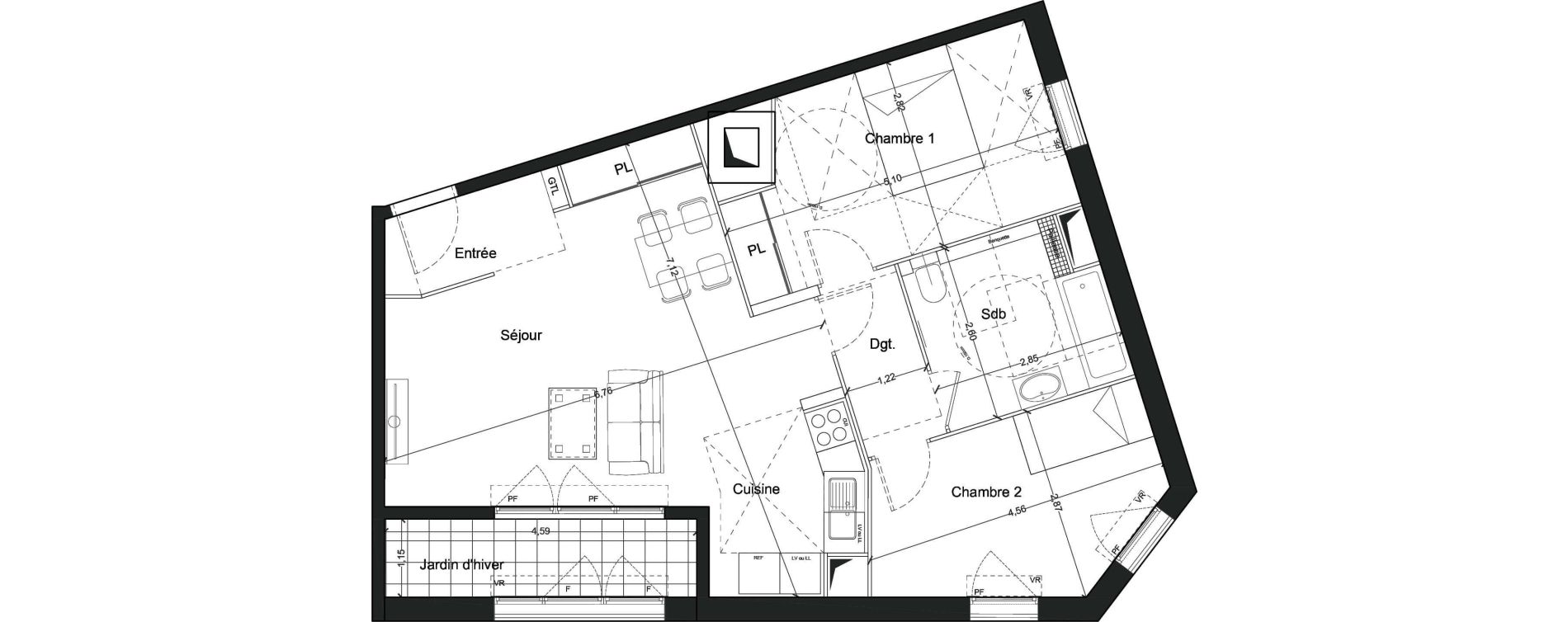 Appartement T3 de 65,97 m2 &agrave; Mennecy Centre