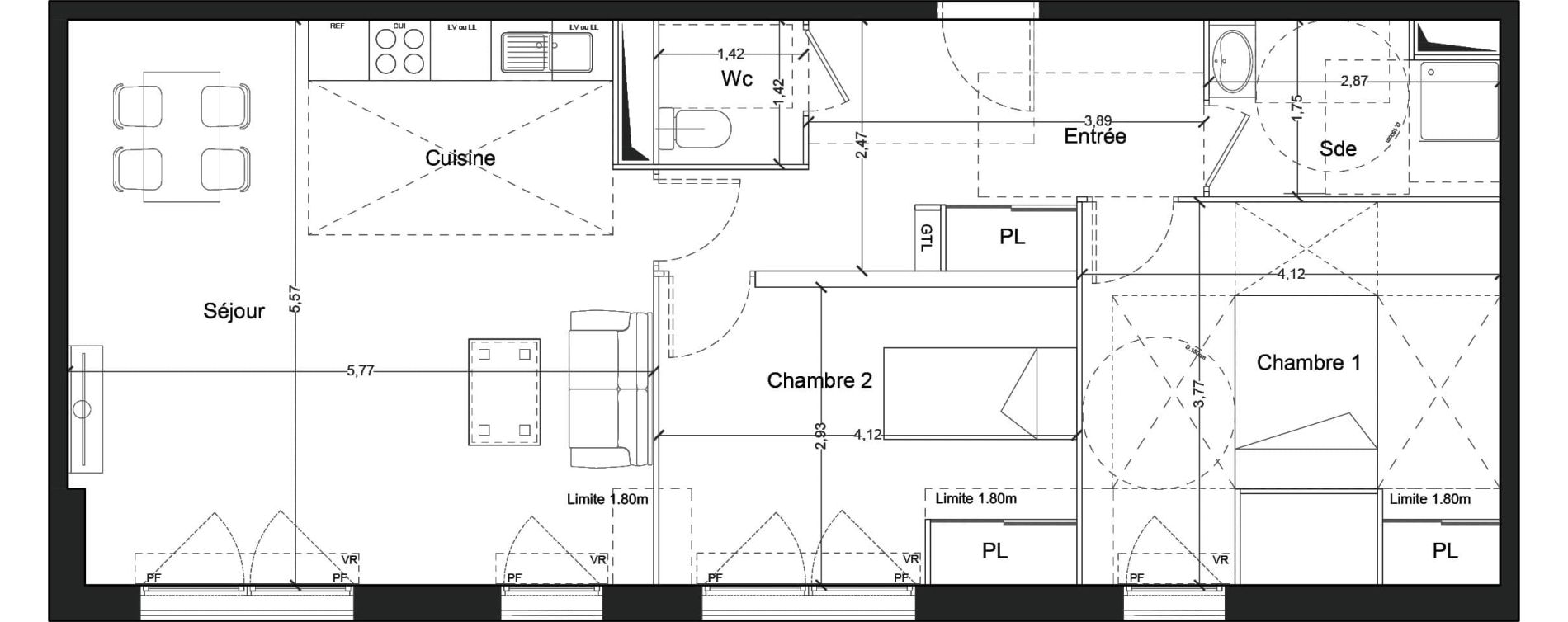 Appartement T3 de 70,92 m2 &agrave; Mennecy Centre
