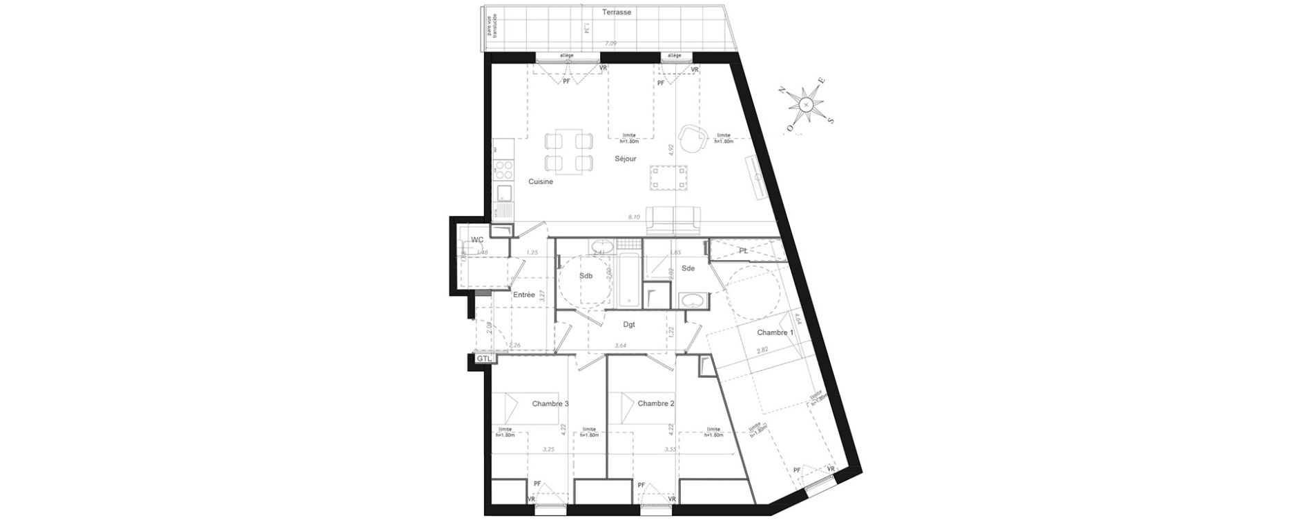 Appartement T4 de 85,92 m2 &agrave; Mennecy Centre