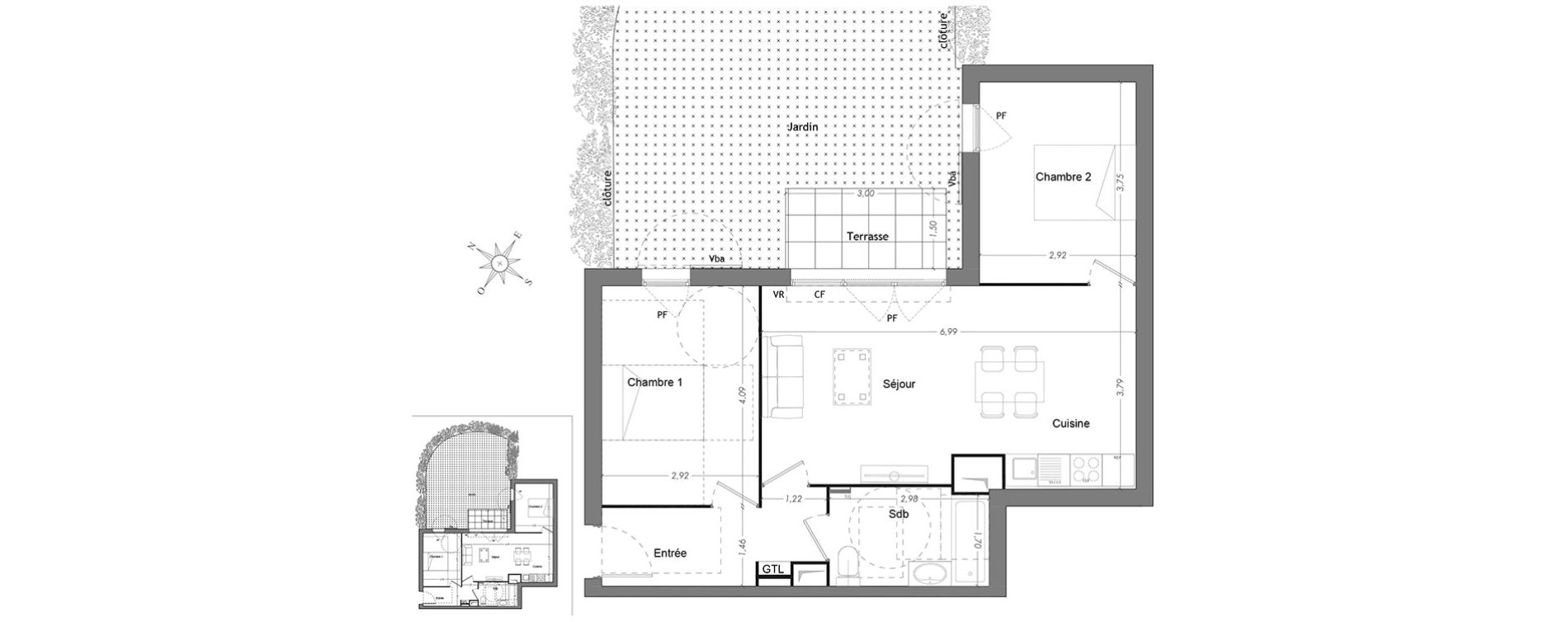 Appartement T3 de 59,79 m2 &agrave; Mennecy Centre