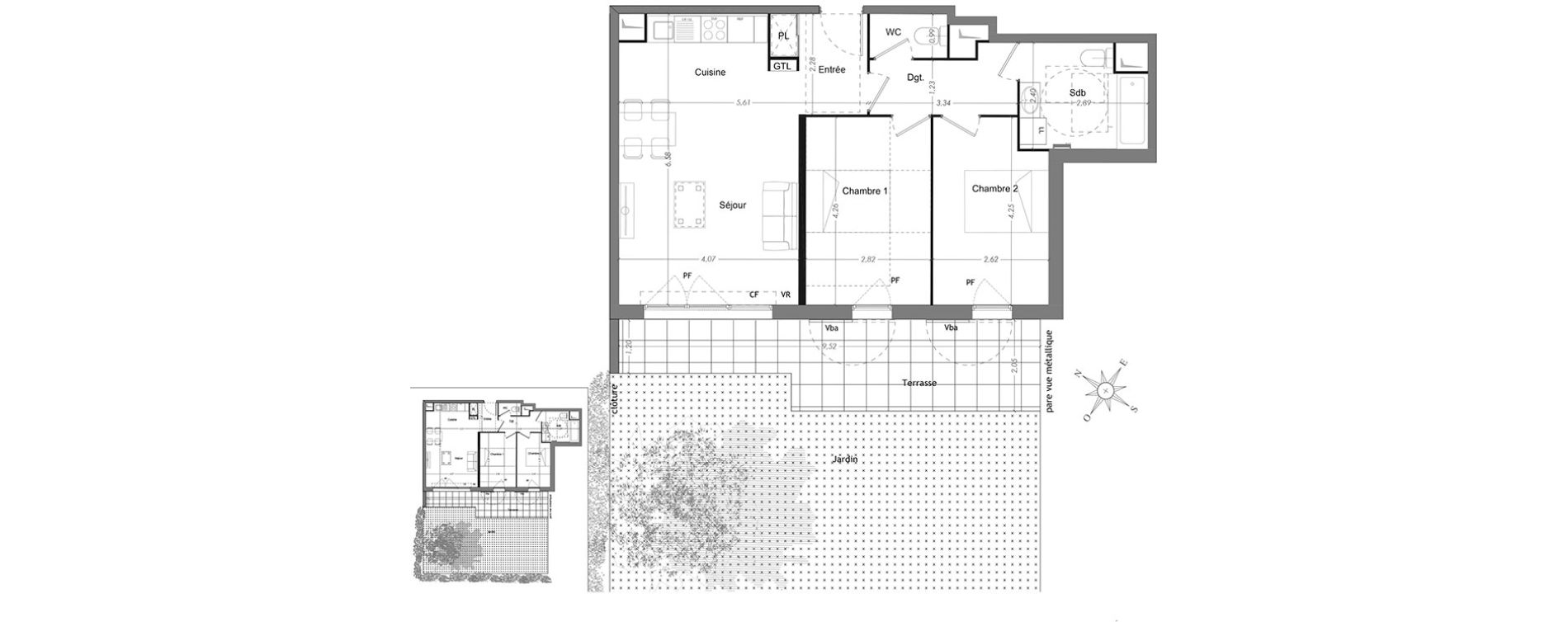 Appartement T3 de 64,80 m2 &agrave; Mennecy Centre