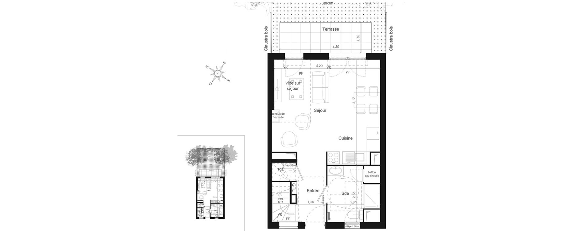 Maison T4 de 93,76 m2 &agrave; Mennecy Centre