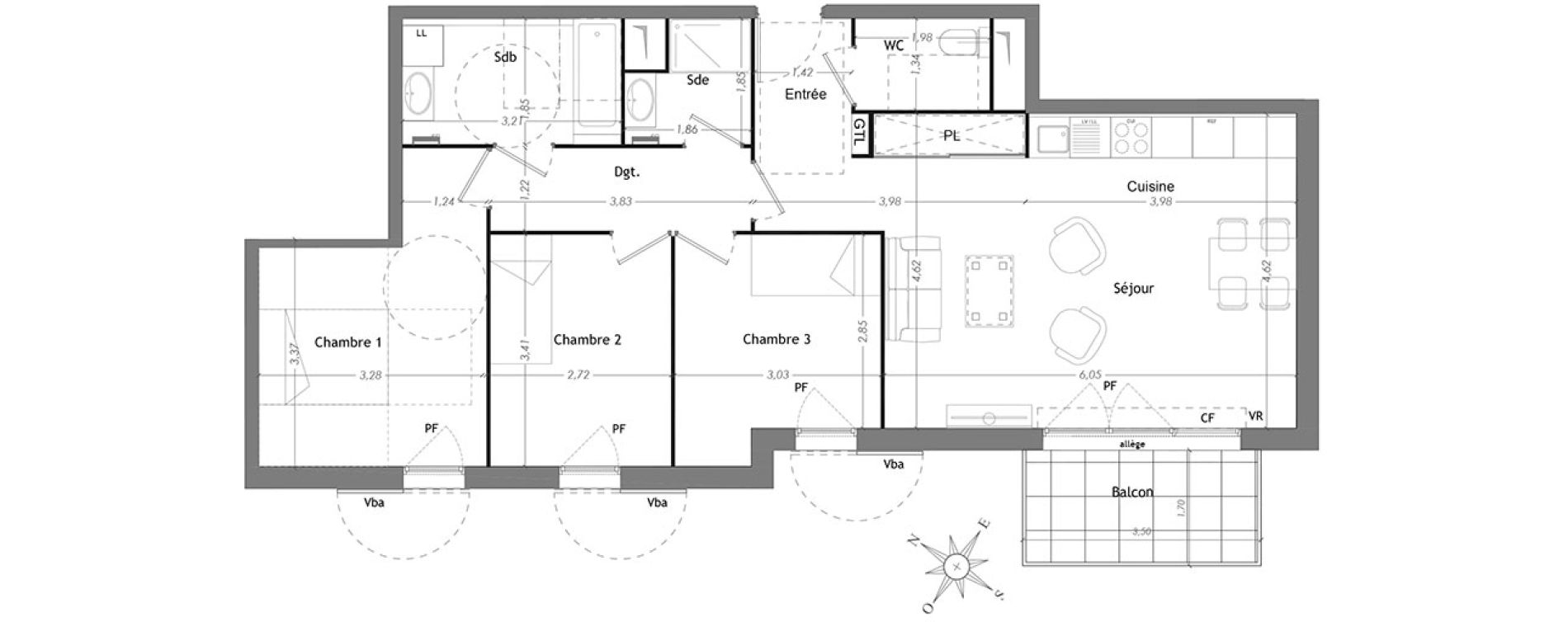Appartement T4 de 80,61 m2 &agrave; Mennecy Centre