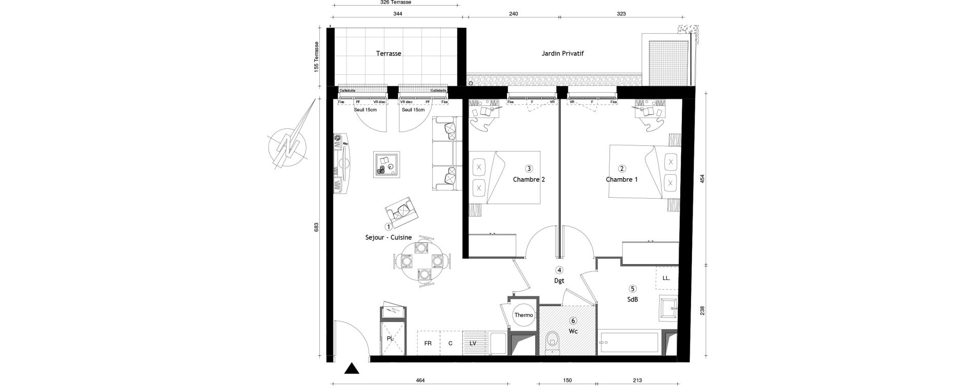 Appartement T3 de 60,23 m2 &agrave; Montgeron Centre