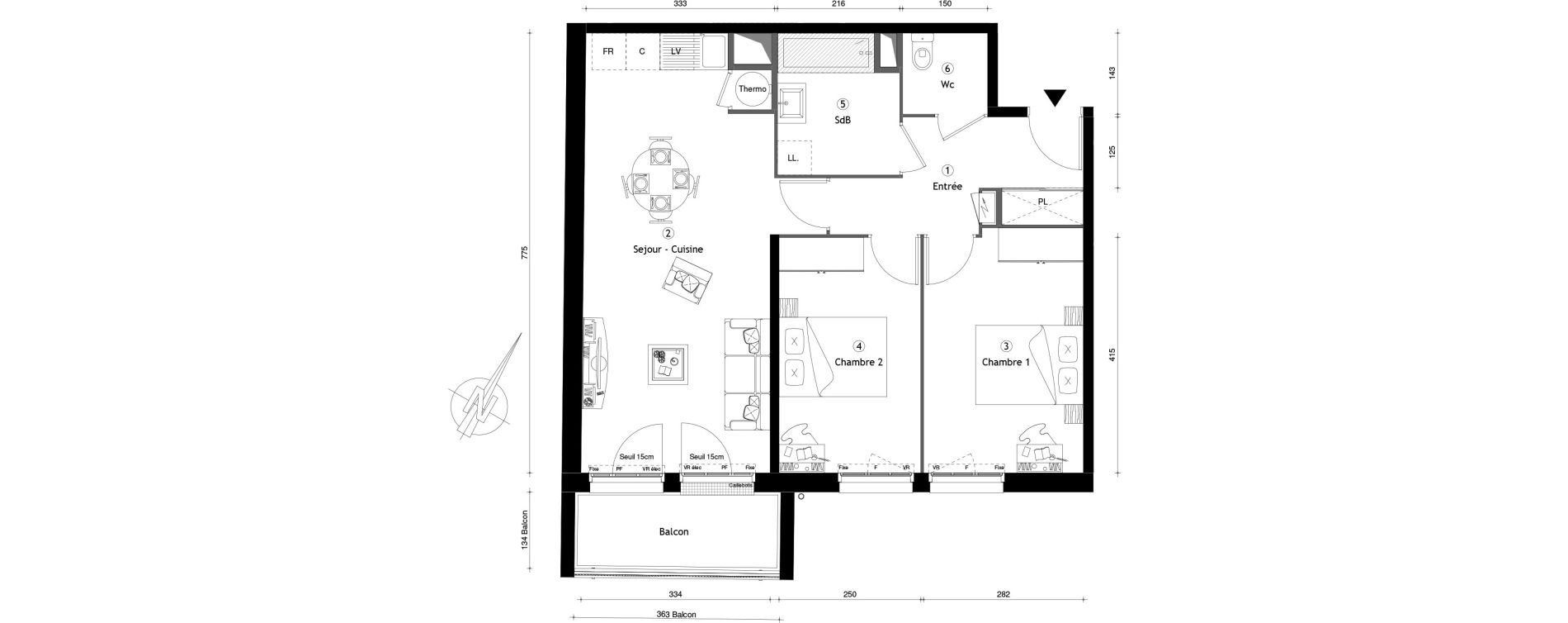 Appartement T3 de 63,04 m2 &agrave; Montgeron Centre