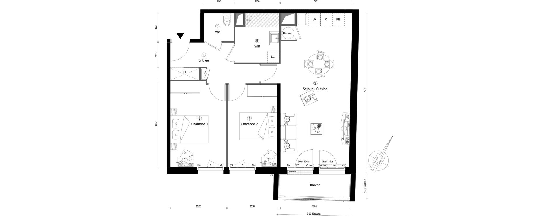 Appartement T3 de 64,81 m2 &agrave; Montgeron Centre