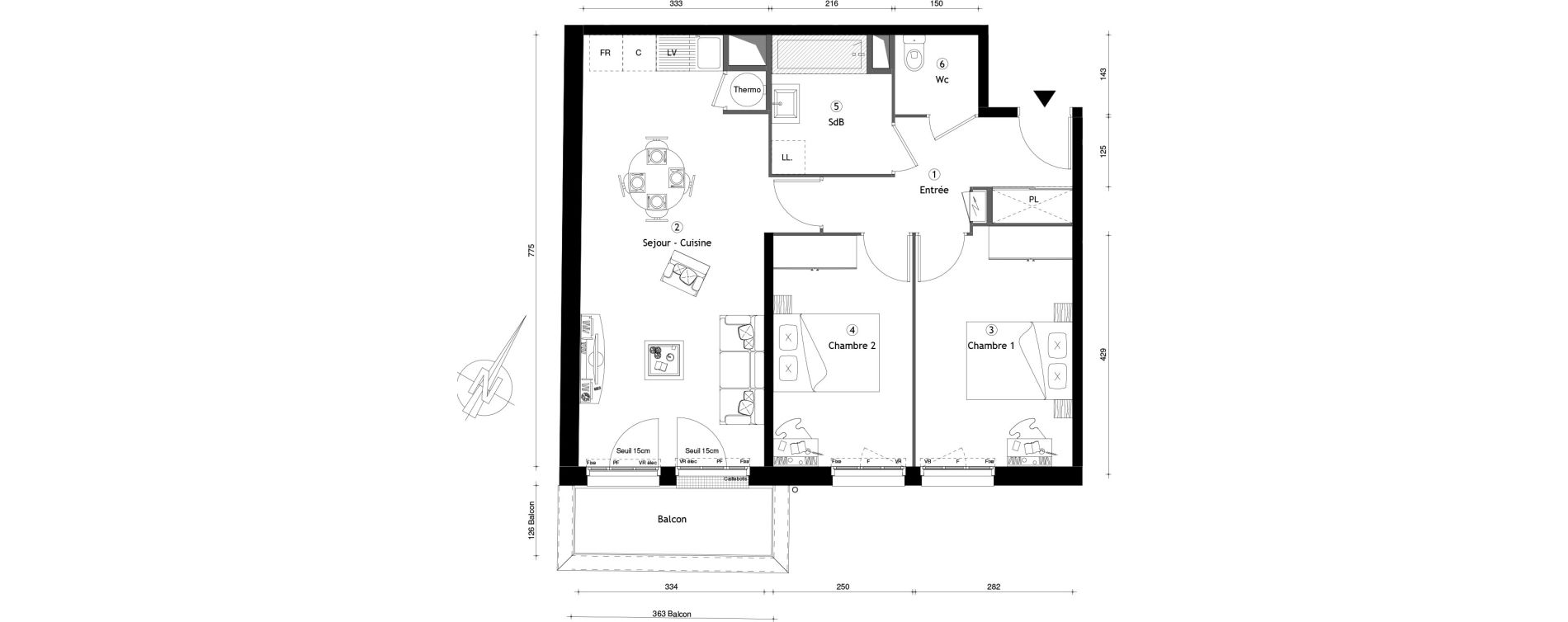 Appartement T3 de 63,04 m2 &agrave; Montgeron Centre