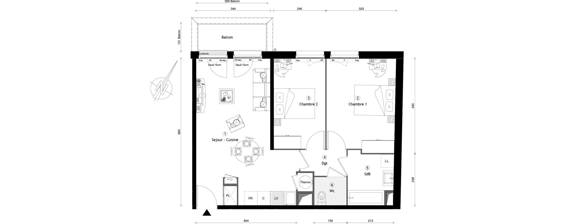 Appartement T3 de 60,23 m2 &agrave; Montgeron Centre