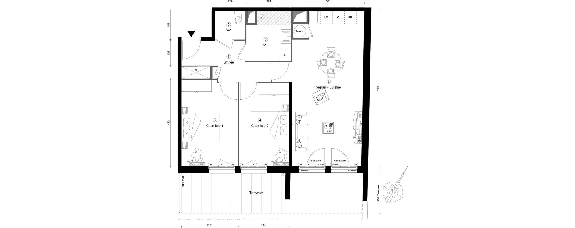 Appartement T3 de 64,81 m2 &agrave; Montgeron Centre