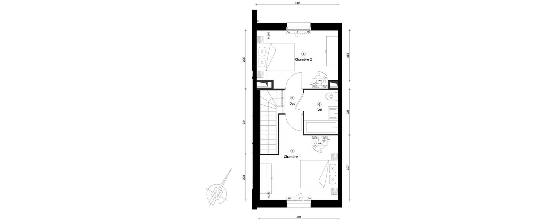 Duplex T3 de 60,90 m2 &agrave; Montgeron Centre
