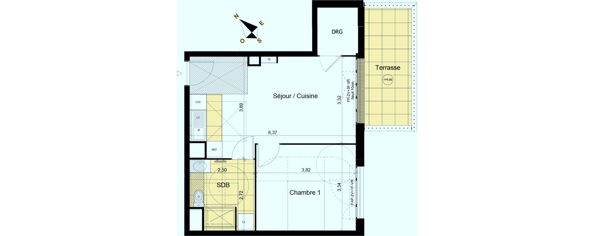 Appartement T2 de 43,52 m2 &agrave; Montgeron Centre