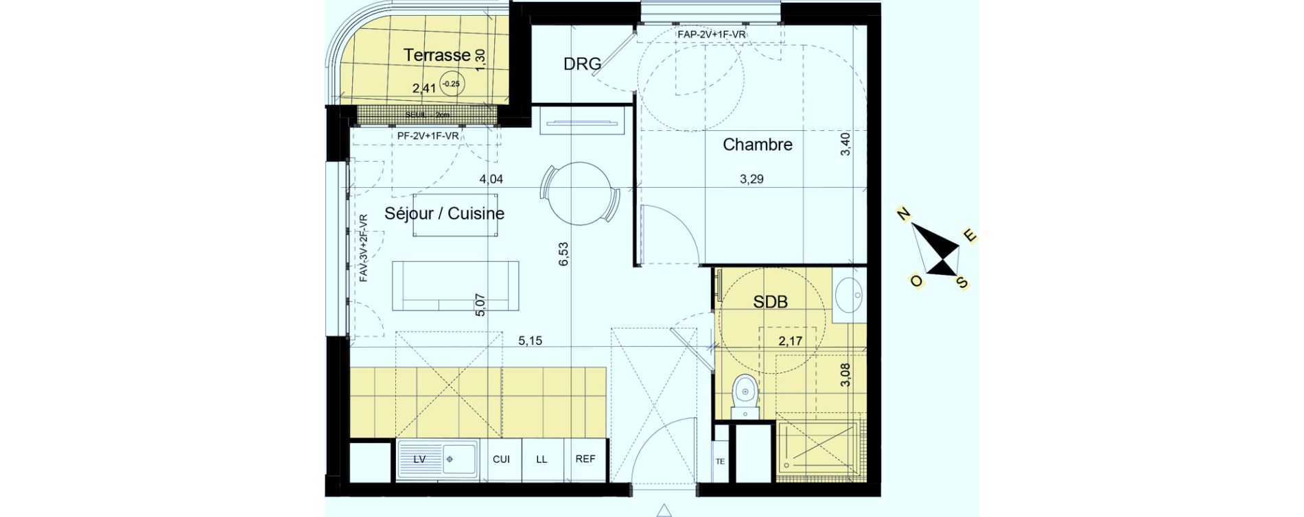 Appartement T2 de 42,78 m2 &agrave; Montgeron Centre