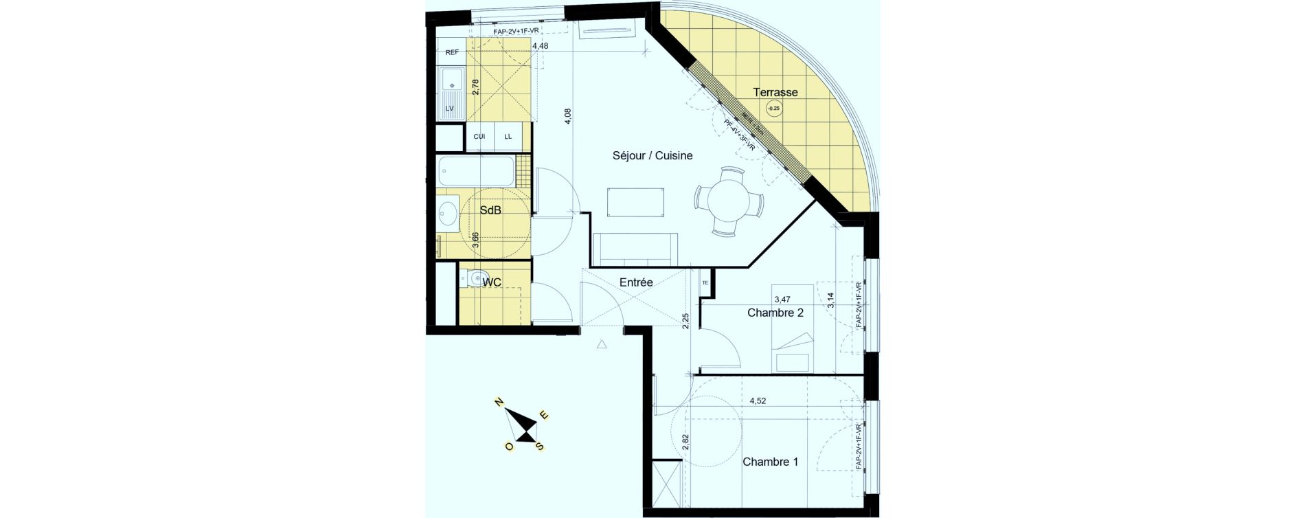 Appartement T3 de 63,17 m2 &agrave; Montgeron Centre