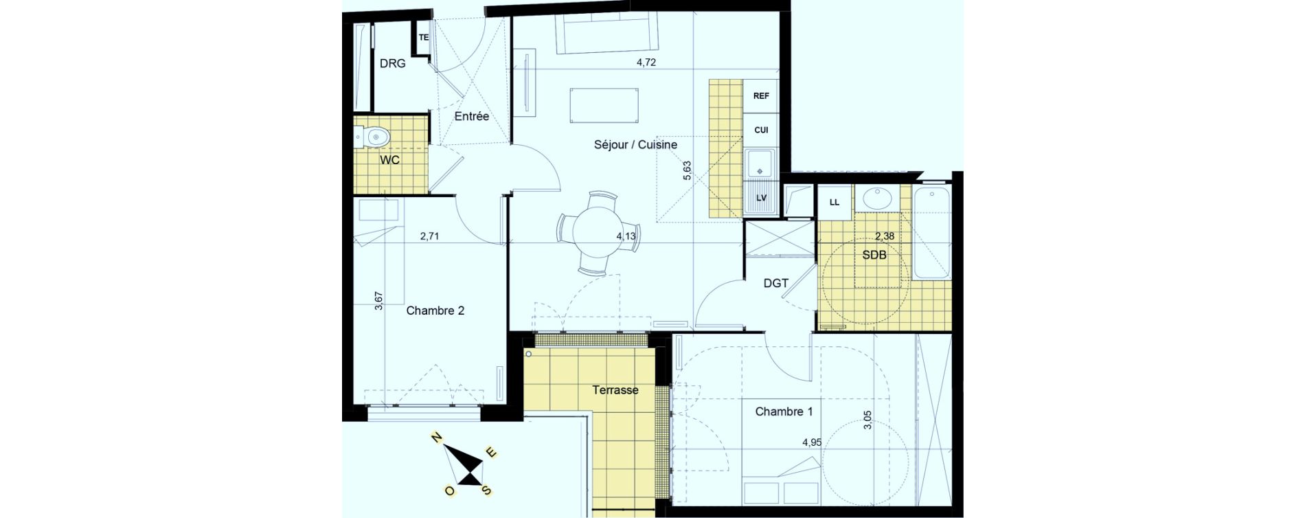 Appartement T3 de 66,55 m2 &agrave; Montgeron Centre