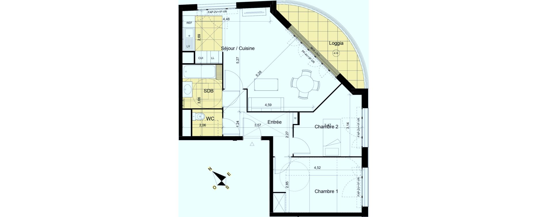 Appartement T3 de 63,17 m2 &agrave; Montgeron Centre