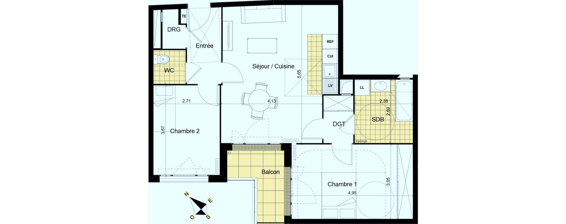 Appartement T3 de 66,55 m2 &agrave; Montgeron Centre